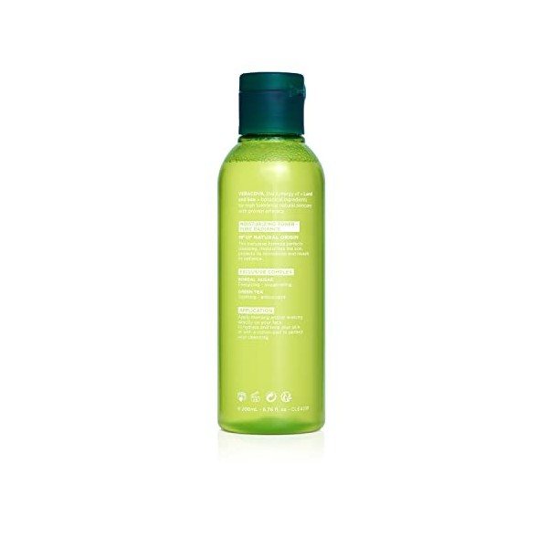 Lotion Tonique Hydratante aux Actifs de Thé Vert et Marin - Veracova - Toner 98% dOrigine Naturelle - Purifie, Protège pour 