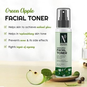 Nutriglow Advanced Organic Green Apple Facial Toner with Green Apple and Alovera Extracts for Anti-Ageing, Reduce Pigmenation