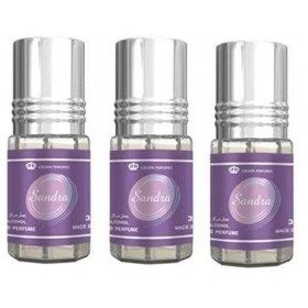 Huile Parfumée SANDRA 3 ml, Oud Arabe 100% Huile Sans Alcool Musc Halal Pour Homme et Femme Attar Longue Durée, Flacon Roll-o