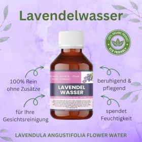 Eau de lavande bio 500 ml - 100 % pure hydrolat de lavande pour la peau, les cheveux et laromathérapie - Lavendula angustifo