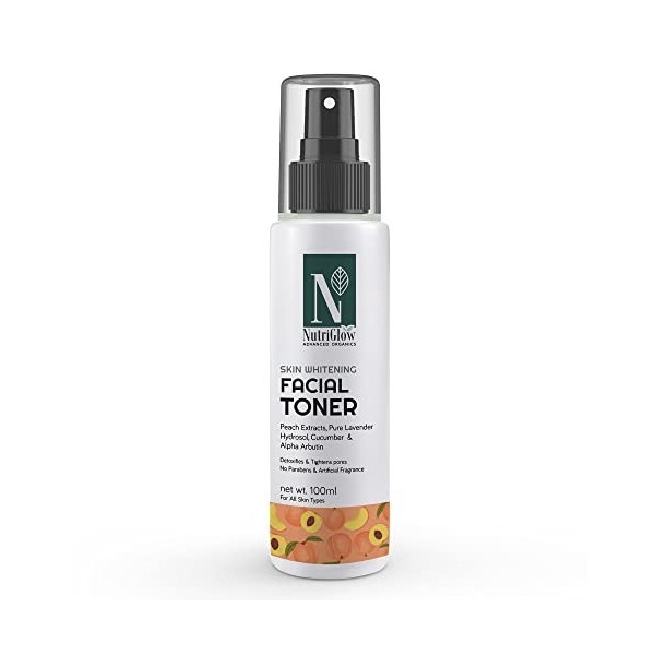 Nutriglow Advance Organics Skin Facial Toner with Peach Extract for Moisturised & Hydrated Skin, Eliminate Dirt & Impurities 