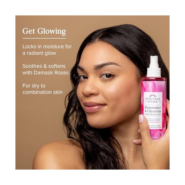 Heritage - Eau de rose et brouillard hydratant à la glycérine - 2 once liquide
