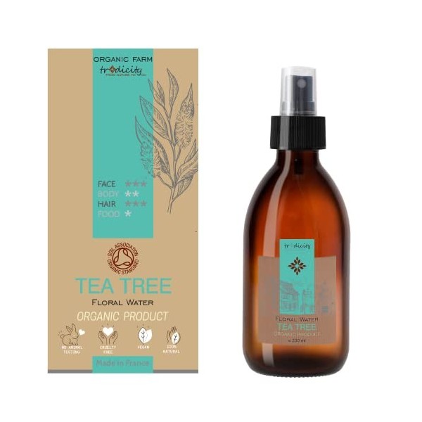 Tradicity ORGANIC FARM - Eau Florale Purifiante 250ml | Soin Peau, Cheveux | Pour Peaux Grasses, Mixtes, Acnéiques | Utilisat