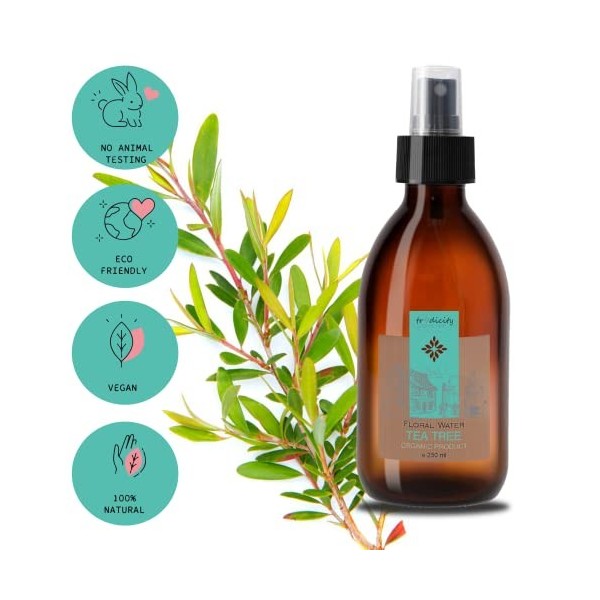Tradicity ORGANIC FARM - Eau Florale Purifiante 250ml | Soin Peau, Cheveux | Pour Peaux Grasses, Mixtes, Acnéiques | Utilisat