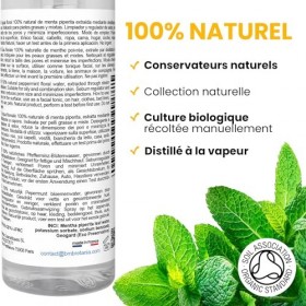 bleu & marine Bretania - Eau Florale Organique de Menthe Poivrée 200ml | Tonifiante & Décongestionnante | Idéale pour Peaux G