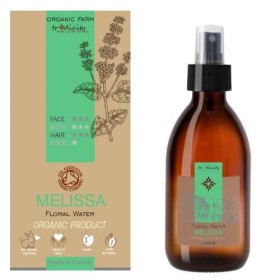 Eau Florale de Mélisse Biologique, Lotion Tonique Tout type de Peau, Hydrolat Tonifiant Facial, Purificateur dAir Maison 250
