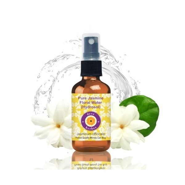 Eau florale pure de jasmin Deve Herbes Hydrolat Jasminum officinale 100% de qualité thérapeutique 100 ml 3.38 oz Lotions To...