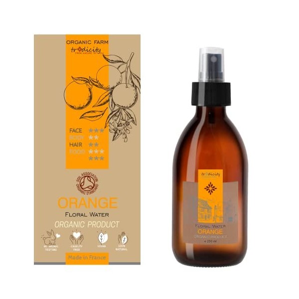 Eau Florale dOrange Bio · Hydrolat dOrange Bio · Astringent Visage, Peaux Grasses, Hydratant Corps & Visage, Apaisant · Eau
