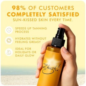 Zhuzh! Accélérateur de bronzage 200 ml – Bronzage rapide et naturel – Formule hydratante pour soleil et solarium – Avec ingré...