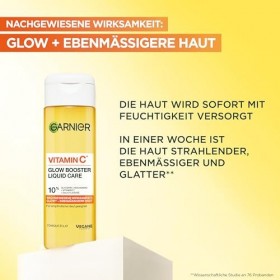 Garnier Vitamine C Glow Booster Liquid Care - Toner avec niacinamide et acide salicylique - Pour un teint éclatant et uniform...