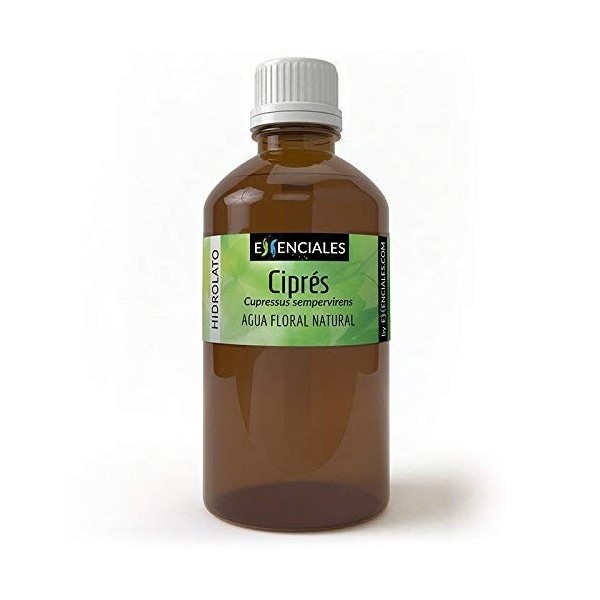 Essenciales - Hydrolat d’eau florale de cyprès, 100% pure et naturelle - 1 litre | Hydrolat de cupressus sempervirens Lotions...