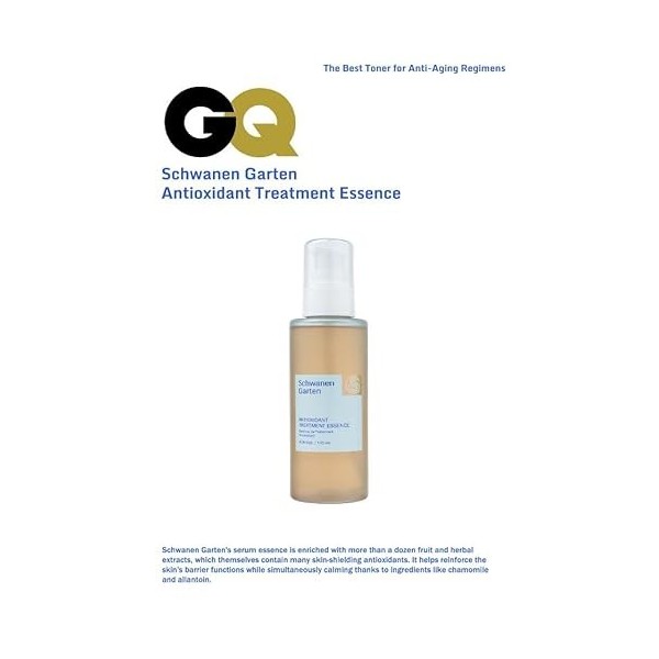 Schwanen Garten Treatment Essence 4.06oz / 120ml - Toner d’amorçage antioxydant, apaisant, végétalien, beauté propre, ingrédi