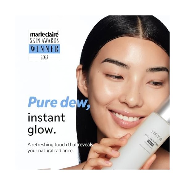TIRTIR Tonique Pour La Peau Au Lait, Hydratation Instantanée Légère Avec 4% De Niacinamide, Raffermissant Les Pores Pour Les 