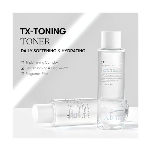 VT COSMETICS Tonique Facial TX à lAcide Tranexamique, Niacinamide, Glutathion, Hydratant, Tonique Rafraîchissant pour Taches