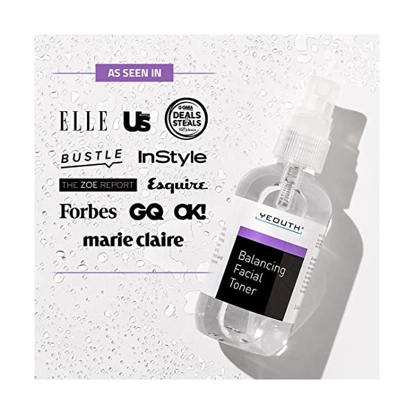 YEOUTH Toner Visage à Camomille et Allantoïne, Équilibrant pH Tonique Clarifiant, Hydratant Tonique Visage Sans Alcool 100ml