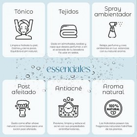 Essenciales - Hydrolat et Eau florale de Ciste ladanifère Cistus ladaniferus BIO, 1 L | 100% Pure et Naturel - Certifiée Bi L...