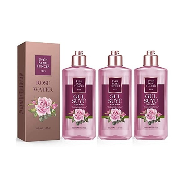 Eyüp Sabri Tuncer Eau de Rose Pure pour le Visage Sans Alcool | Hydrolat 100% | Toner | Gülsuyu | Dissolvant de Maquillage 3 ...