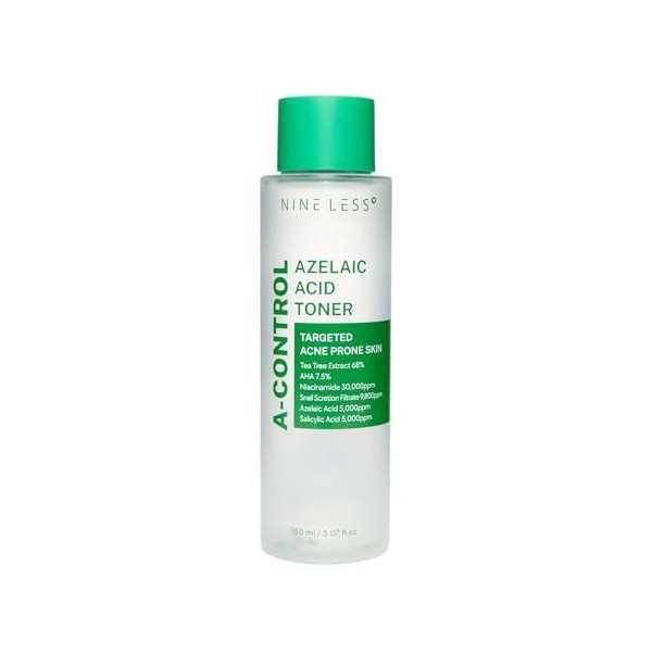 NINELESS A-Control Toner Acide Azélaïque 150 ml avec Acide Glycolique, Acide Citrique, Acide Lactique et Niacinamide