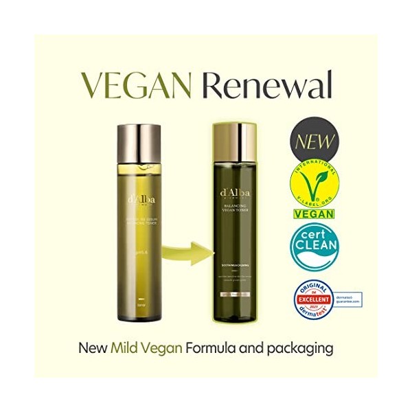 dalba Piedmont Tonique végétalien équilibrant doux pour la peau à la truffe blanche italienne, formule au pH doux, adaptée a