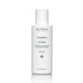 Alteya Glycolic Toner exfoliant à leau de rose 120 ml avec vitamine C + 3 % AHA – Exfoliant doux, lisse la structure de la p