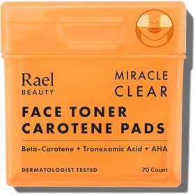 Rael Miracle Clear Toner Pad - Skincare Coreen, Exfoliant Visage & Hydratant, Toner avec Beta Carotene, Niacinamide, Acide Hy