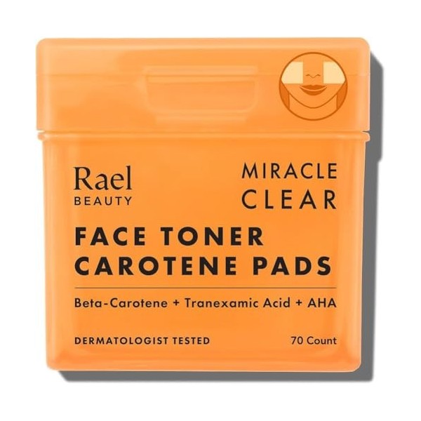 Rael Miracle Clear Toner Pad - Skincare Coreen, Exfoliant Visage & Hydratant, Toner avec Beta Carotene, Niacinamide, Acide Hy