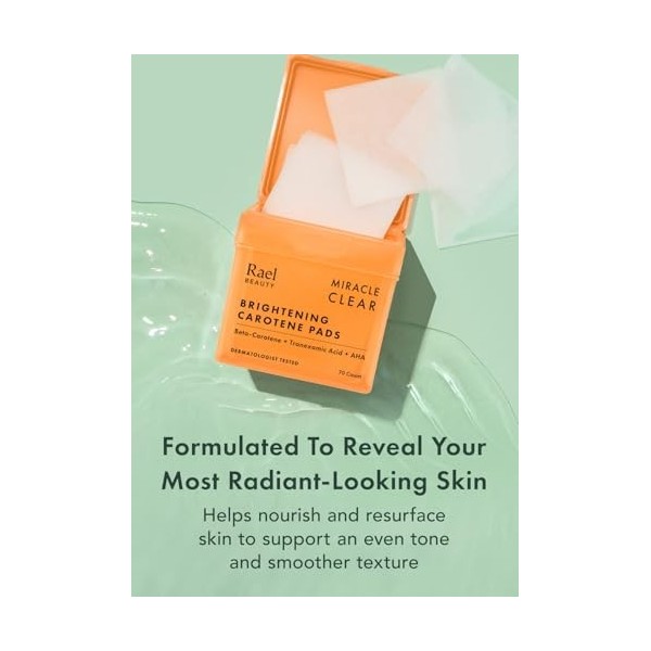 Rael Miracle Clear Toner Pad - Skincare Coreen, Exfoliant Visage & Hydratant, Toner avec Beta Carotene, Niacinamide, Acide Hy