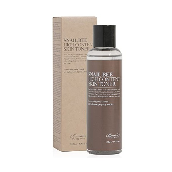 Benton Snail Bee High Content Skin Toner 150ml 5.07 fl. Oz. - Filtrate de sécrétion descargot et eau de thé vert contena Loti...
