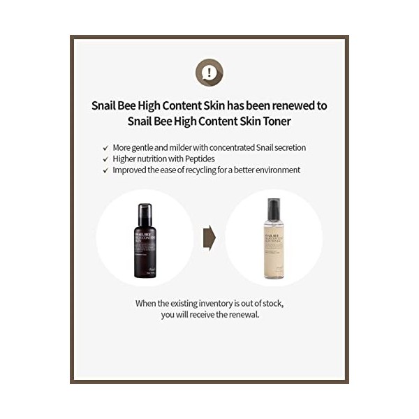 Benton Snail Bee High Content Skin Toner 150ml 5.07 fl. Oz. - Filtrate de sécrétion descargot et eau de thé vert contena Loti...