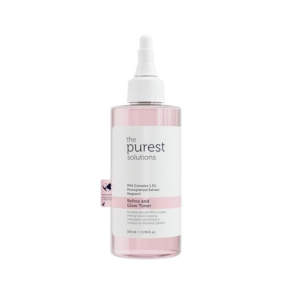 The Purest Solutions Toner PHA rose purifiant et éclaircissant pour peaux sensibles