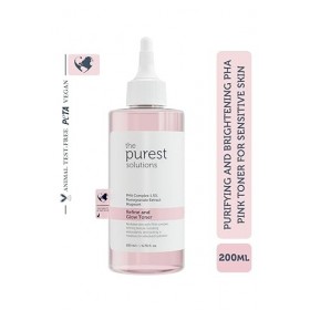 The Purest Solutions Toner PHA rose purifiant et éclaircissant pour peaux sensibles