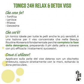 THALEAE, 24h Relaxing and Detox Face Toner 200 ml, composé de 98,89% dingrédients naturels, avec fonction apaisante et relax
