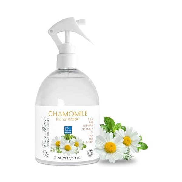 bleumarine Bretania - Véritable eau de camomille | Apaisant et apaisant | Régénération de la peau et apaise la peau | Idéal a