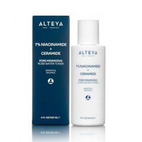 Alteya Toner à leau de rose pour affiner les pores 120 ml avec 7 % de niacinamide + céramide – Réduit les pores et lhyperpi