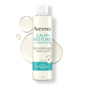 Aveeno CALM+RESTORE Lotion tonifiante à lavoine apaisante 200 ml , tonique sans parfum et démaquillant rafraîchissant pour 