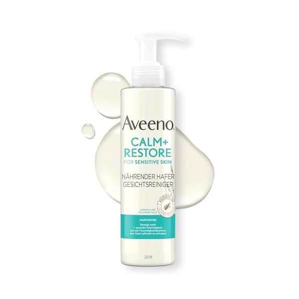 Aveeno CALM+RESTORE Lotion tonifiante à lavoine apaisante 200 ml , tonique sans parfum et démaquillant rafraîchissant pour 