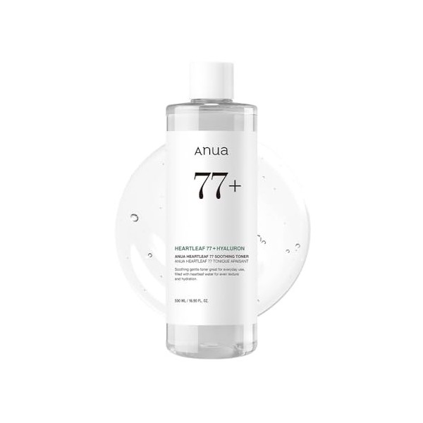 ANUA Heartleaf 77% Tonique apaisant I pH 5,5 Soin des problèmes de peau, apaisant la peau, rafraîchissant, purifiant 500 ml 