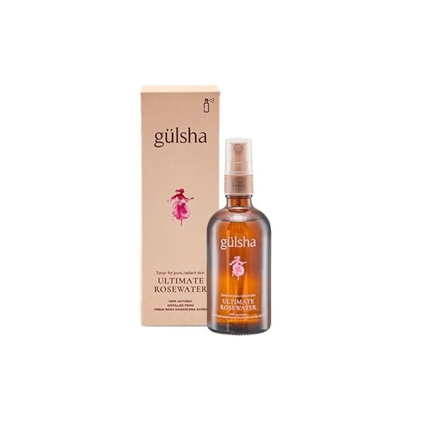 gülsha Ultimate Spray deau de rose 100 ml, 100 % eau de rose pure de Damascena, tonique hydratant, convient à tous les types