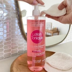 EVOLUDERM - Lotion Tonique Apaisante Peaux Sensibles - 250 ml - 96% dOrigine naturelle - Végan - Fabrication Française - Lot