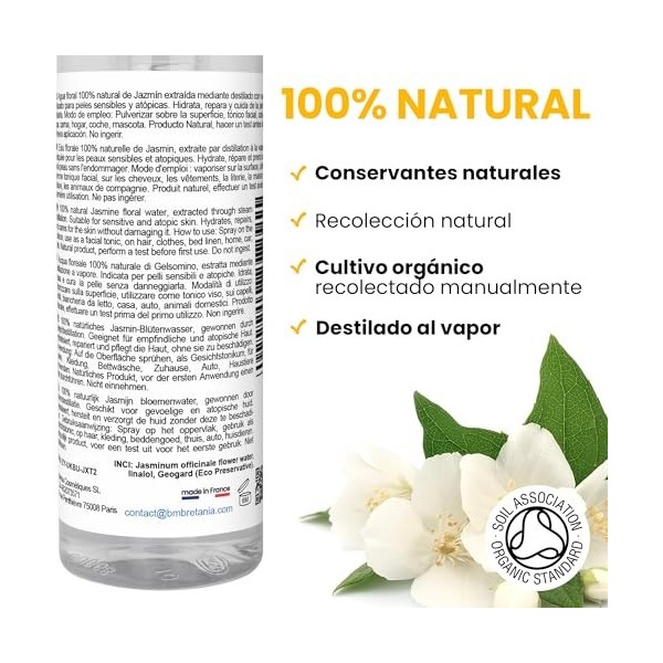 Hydrolat dEau de Jasmin Eau de Jasmin Nettoyant Peau Grasse Tonique Astringent Sébum Régulateur Maquillage Fixateur Effet Hy