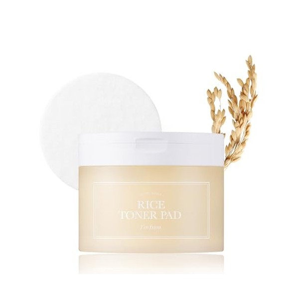 Im from Lot de 60 feuilles de toner de riz 140 ml, triple couche, extrait de riz de Corée, pour peaux sèches et rugueuses