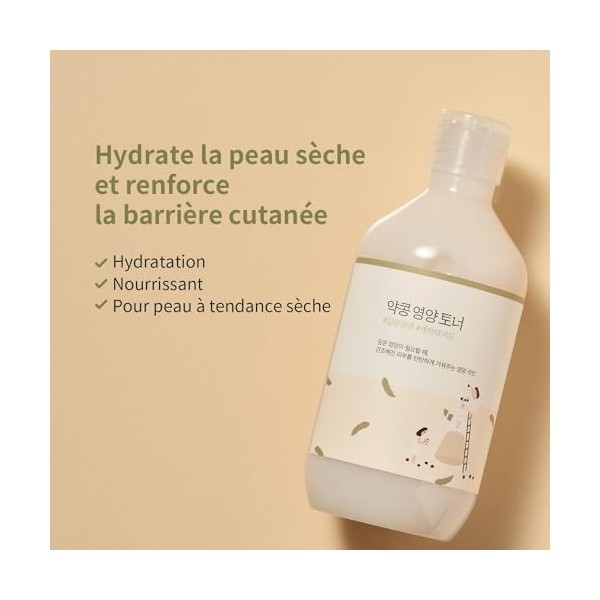 ROUND LAB Toner nourrissant au soja non parfumé | Tonique rajeunissant et nourrissant avec nutrition en profondeur, verroui