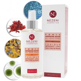 Nezeni Tonique Defending Water 200 ml | 8 ingrédients actifs | Acide hyaluronique, extrait dhamamélis et extraits de microal