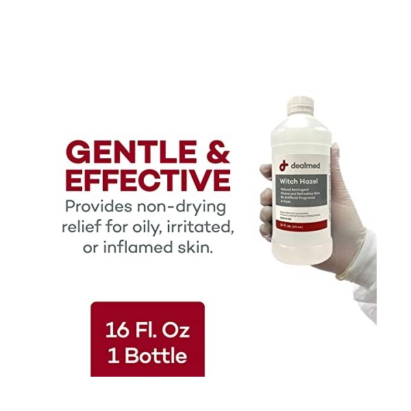 Dealmed Hamamélis, 473,6 g | Astringent naturel nettoie et rafraîchit la peau | Sans parfum ni colorant artificiel lot de 1 ...