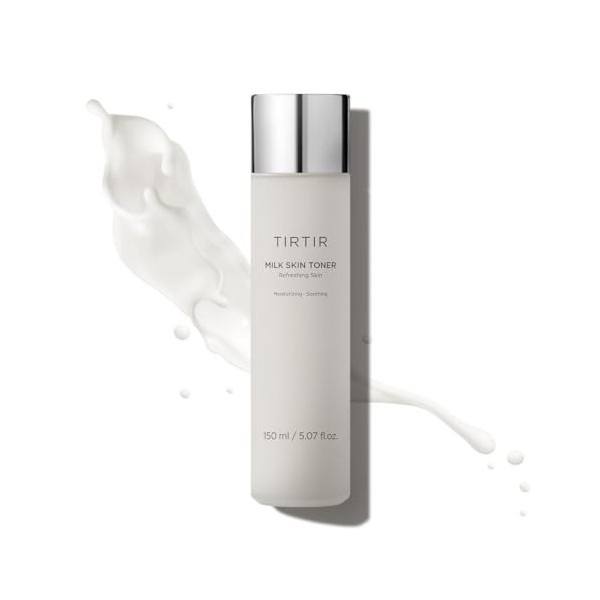 TIRTIR Milk Skin 5.07 Fl.Oz 150 ml Tonique Visage Brillant Et Rafraîchissant Pour Porcelaine Douce, Hamamélide, Extrait De 