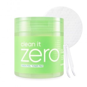 BANILA CO Tampon tonique Clean it Zero Green Peel|Texture double coréenne végétalienne|Complexe vert et LHA pour uniformiser 