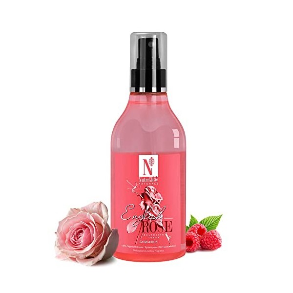 Nutriglow Naturals English Rose Balance Toner for Tightens Pores, Skin Moisturization, No Parabens & Artificial Fragrance, 30