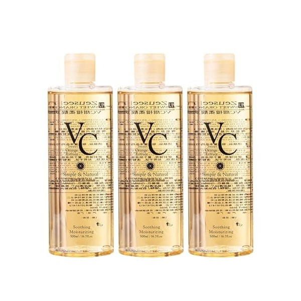 Lot de 2 toners 2025 VC - 500 ml - Soin coréen de la peau - Vitamine C - Hydra-Lock - Luminance Boost - Raffinement des pores...