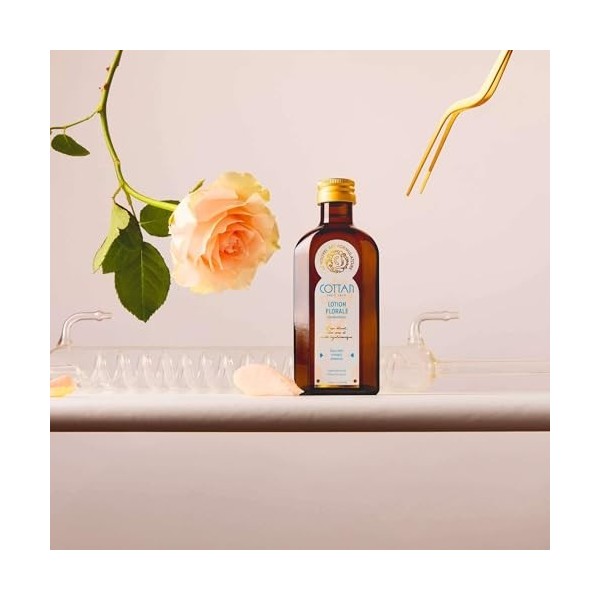 Lotion Florale COTTAN 1840 | Eau de rose et de bleuet | Made in France, naturelle et végane | Hydrolat à Acide Hyaluronique e