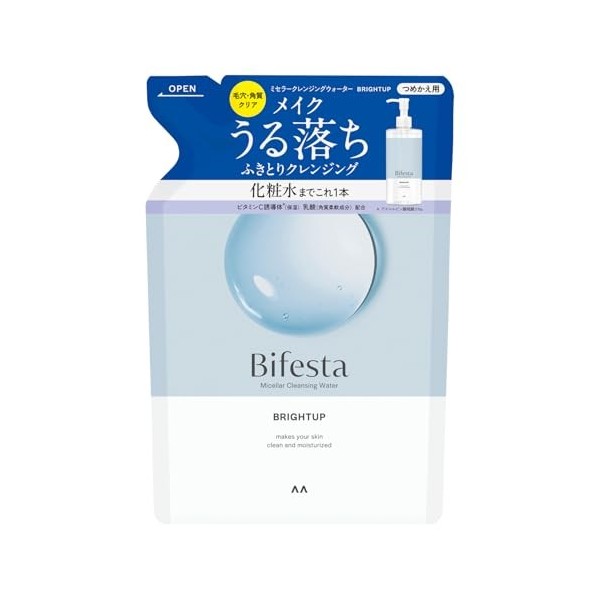Bifesta Micellar Cleansing Water Bright Up Refill Wiping Type Pore/Keratin Clear Toner Derived Oil Free Fragrance Free 360ml…